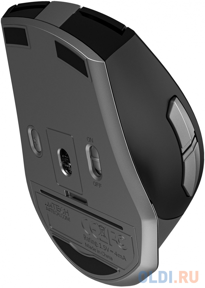 Мышь A4Tech Fstyler FB35S серый/черный оптическая (2000dpi) беспроводная BT/Radio USB для ноутбука (5but) фото