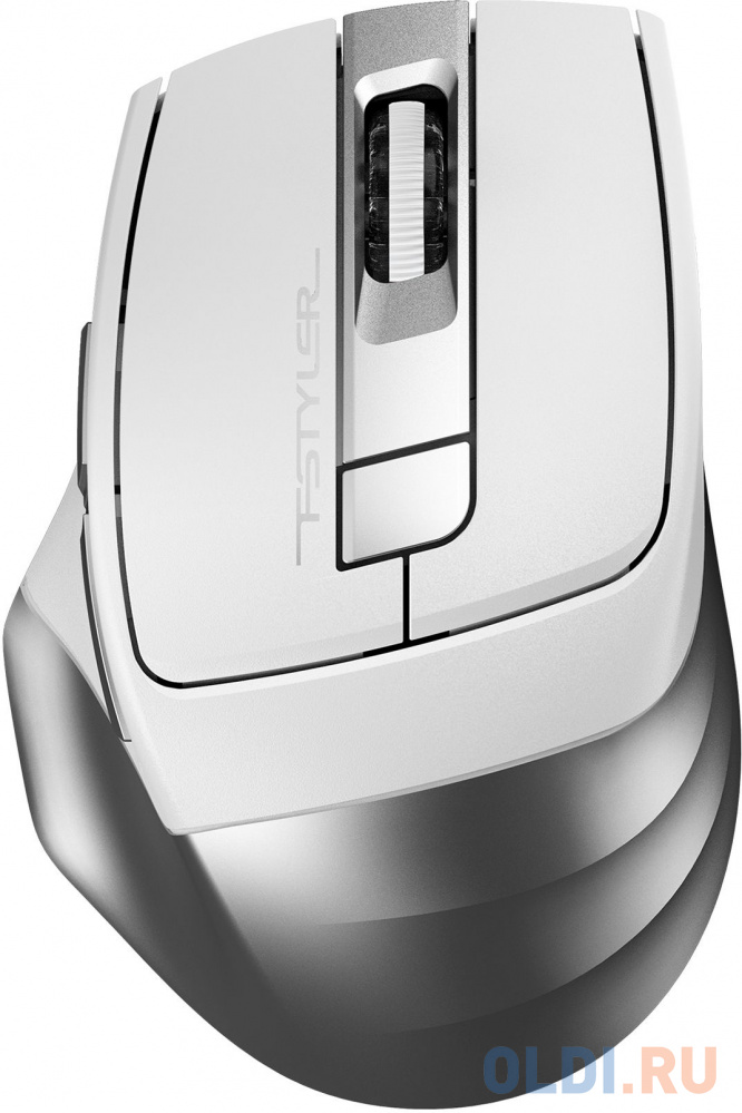 Мышь A4Tech Fstyler FB35S белый/серый оптическая (2000dpi) беспроводная BT/Radio USB для ноутбука (5but) мышь a4tech fstyler fg30s серый синий оптическая 2000dpi silent беспроводная usb 5but