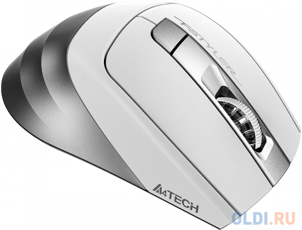 Мышь A4Tech Fstyler FB35S белый/серый оптическая (2000dpi) беспроводная BT/Radio USB для ноутбука (5but) фото