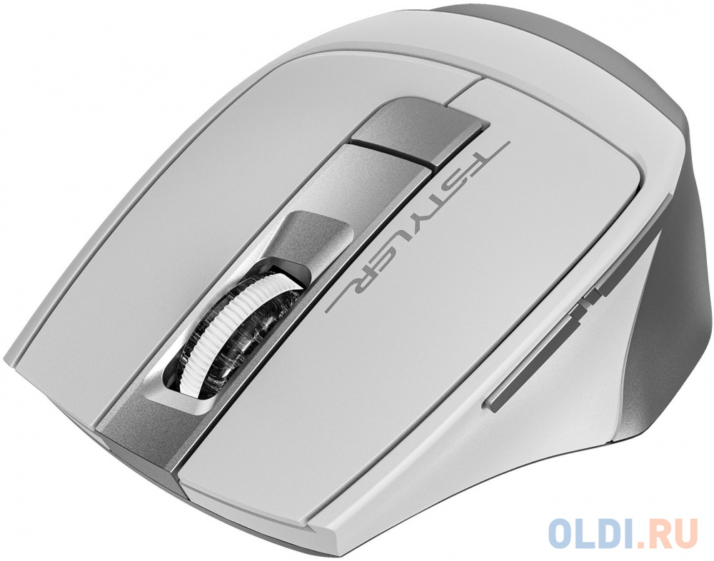 Мышь A4Tech Fstyler FB35S белый/серый оптическая (2000dpi) беспроводная BT/Radio USB для ноутбука (5but) фото