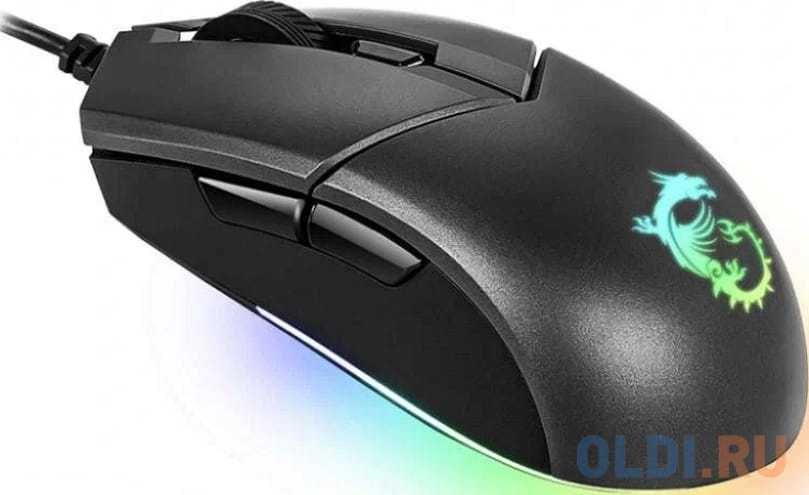 Gaming Mouse MSI Clutch GM11, Wired, DPI 5000, symmetrical design, RGB lighting, Black фото