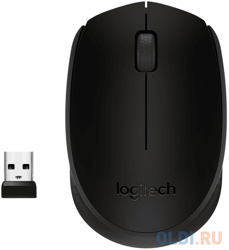 Мышь беспроводная Logitech M171 Black (черная, оптическая, 1000dpi, 2.4 GHz/USB-ресивер) (арт. 910-004643, M/N: M-R0060 / C-U0010) беспроводная мышь sven rx 325 wireless черная 4 клавиши эргономичная форма блистер