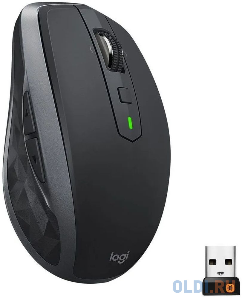 Мышь беспроводная Logitech MX Anywhere 2S Graphite темно-серая, 200-4000 dpi, Bluetooth + 2.4G, 7 кнопок, АКБ до 70 дней, правый хват