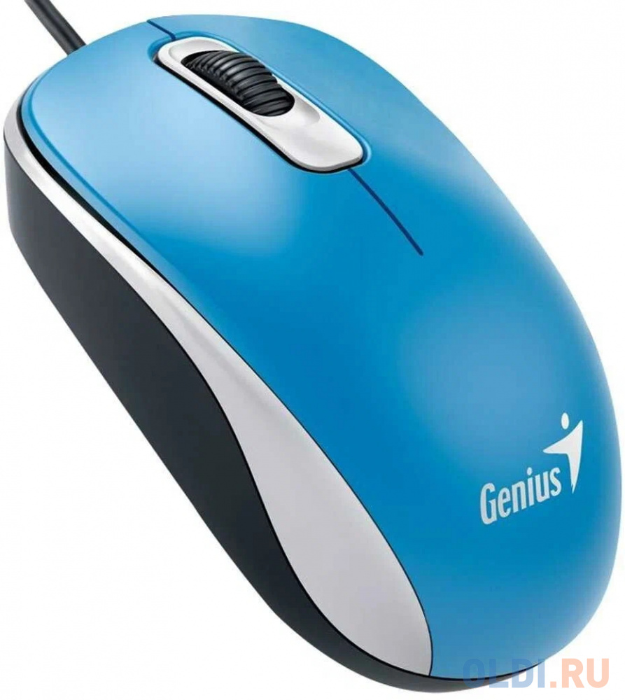 Мышь DX-110, USB, G5, голубая (blue, optical 1000dpi, подходит под обе руки)