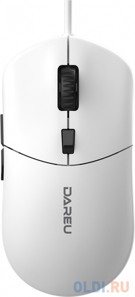 Мышь проводная Dareu LM121 White (белый), DPI 800/1600/2400/6400, подсветка RGB, размер 116x35x60мм, 1,8м