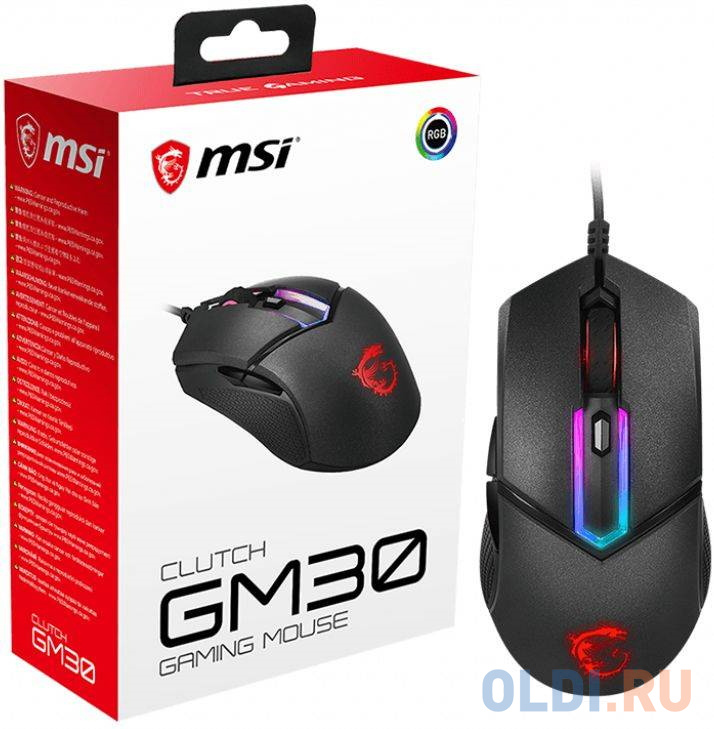 Gaming Mouse MSI Clutch GM30, Wired, DPI 6200, RGB lighting фото