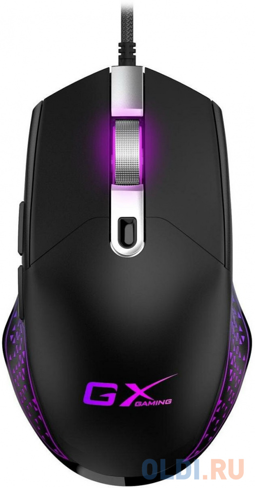 Мышь проводная игровая Genius Scorpion M705, USB, 6 кнопок, оптическая, разрешение 800-7200 DPI, RGB-подсветка, для правой/левой руки. Цвет: черный