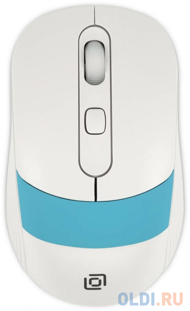 Мышь Oklick 310MW, оптическая, беспроводная, USB, белый и синий [1869094]