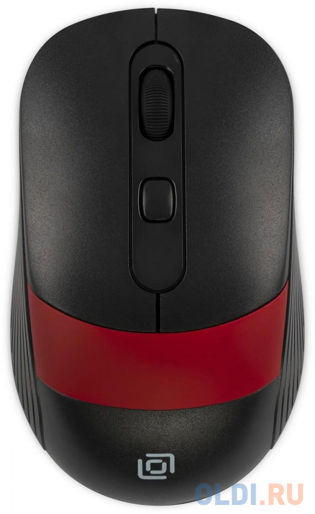 Мышь Oklick 310MW, оптическая, беспроводная, USB, черный и красный [1869093]