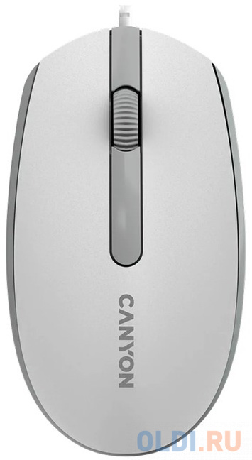 Canyon Wired  optical mouse with 3 buttons, DPI 1000, with 1.5M USB cable, White grey, 65*115*40mm, 0.1kg