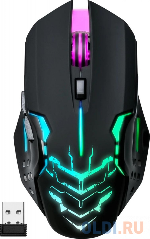 

Беспроводная игровая мышь DEFENDER KATANA чёрная (USB, 2.4 ГГц, LED подсветка,6 кн., 400 мАч, 3200 dpi, GM-511), Черный