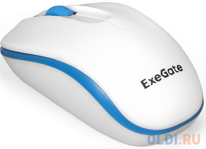 Беспроводная мышь ExeGate Professional Standard SR-9055W (радиоканал 2,4 ГГц, USB, оптическая, 1200dpi, 3D, 3 кнопки и колесо прокрутки, белая, Color