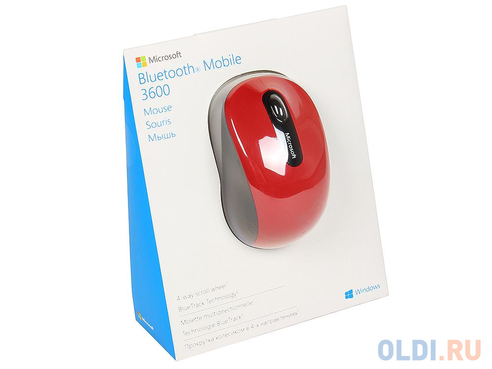 Мышь Microsoft Mobile 3600 красный/черный оптическая (1000dpi) беспроводная BT (2but) (PN7-00014) - фото 7
