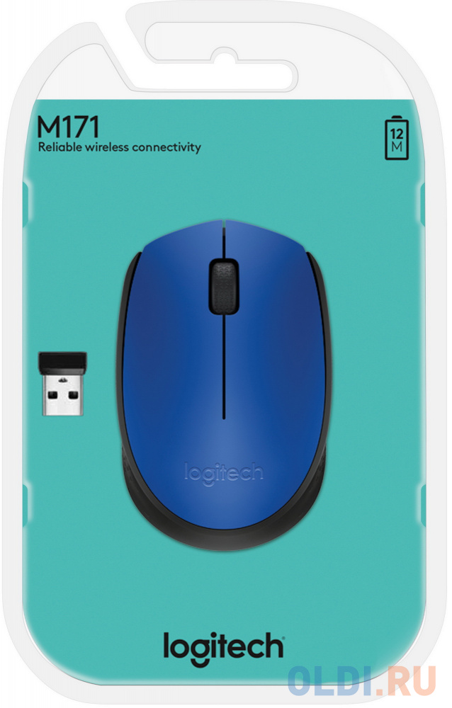 Мышь (910-004640) Logitech Wireless Mouse M171, Blue фото