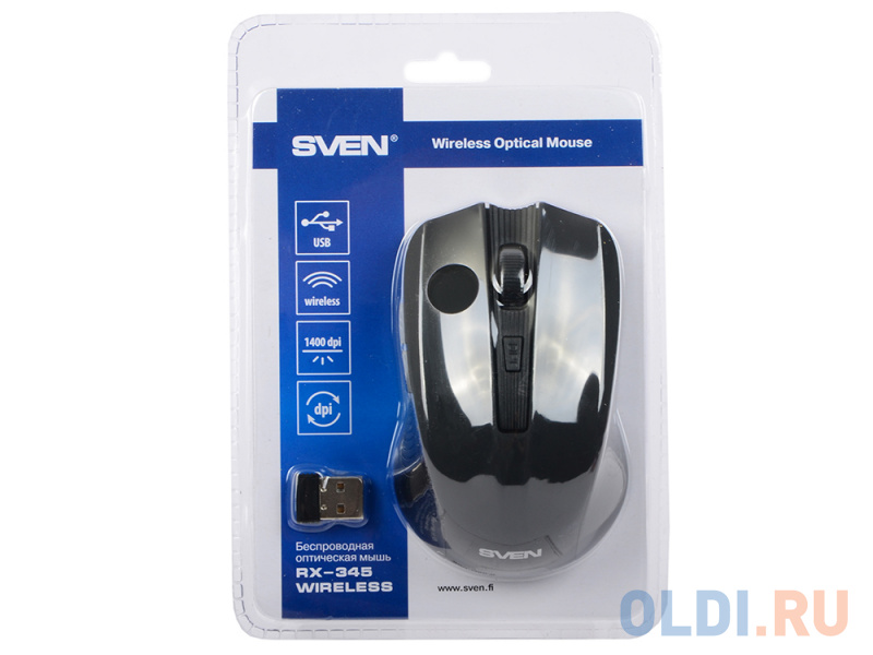 

Мышь беспроводная Sven RX-345 чёрный USB SV-014148