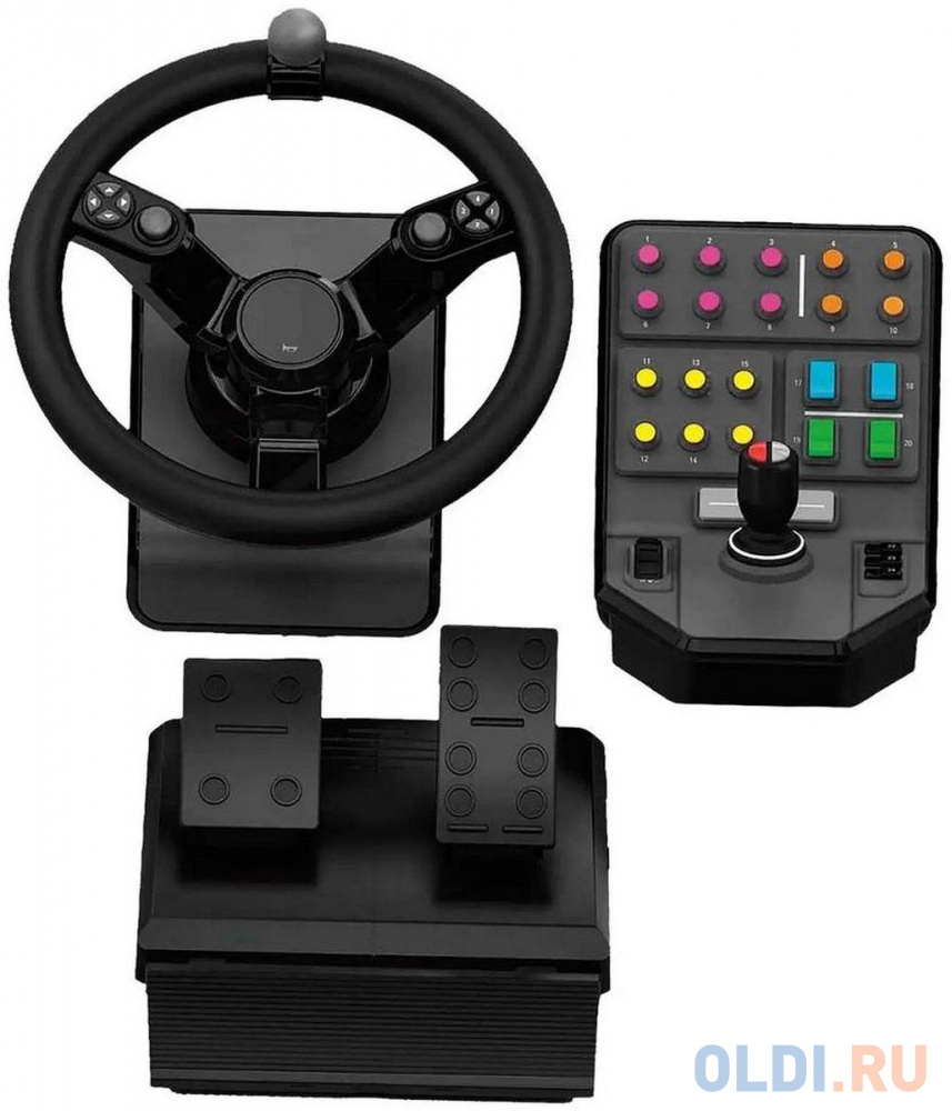 Руль Logitech G Saitek Farm Simulator Controller 38кноп. (с педалями)  черный (945-000062) — купить по лучшей цене в интернет-магазине OLDI в  Москве — характеристики, фото