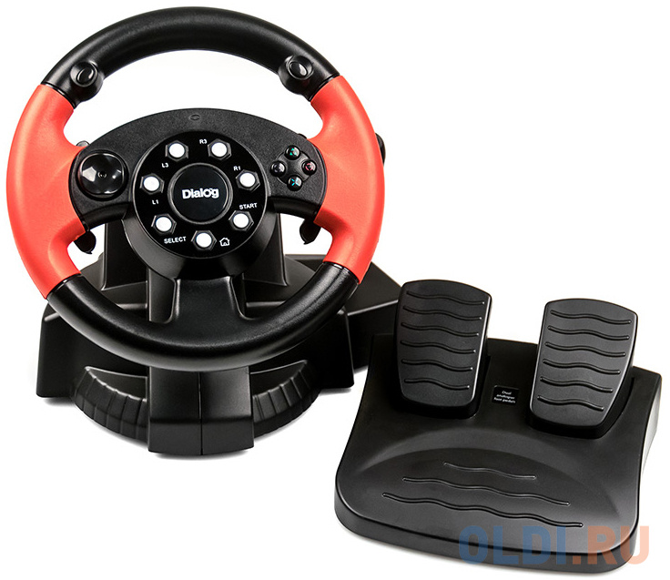 Dialog Игровой руль GW-225VR E-Racer - вибро, 2 педали + рычаг, PC USB/PS4&3/XB1&360/Android/Switch