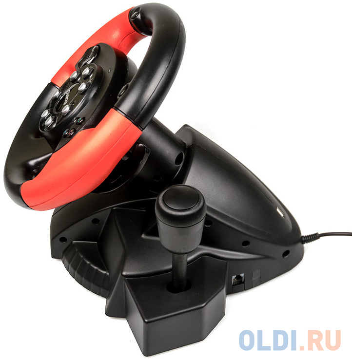 Dialog Игровой руль GW-225VR E-Racer - вибро, 2 педали + рычаг, PC USB/PS4&3/XB1&360/Android/Switch фото