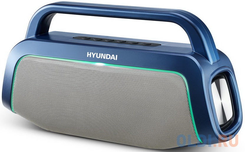 

Колонка порт. Hyundai H-PAC580 синий 10W 1.0 BT/3.5Jack/USB 10м 3000mAh