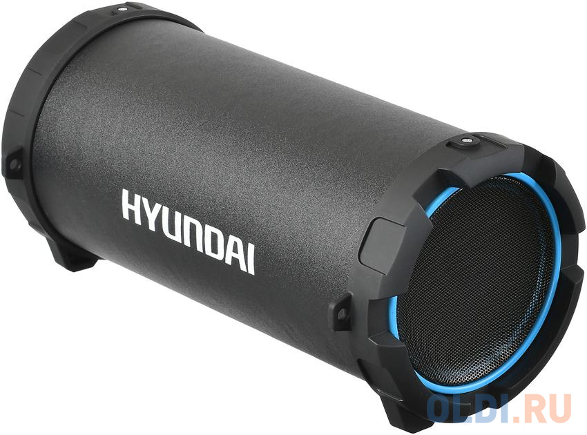 Колонка порт. Hyundai H-PAC220 черный/голубой 10W 1.0 BT/3.5Jack/USB от OLDI