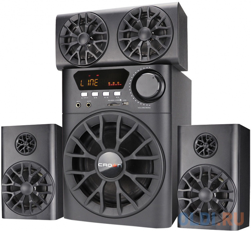 

Акустическая система 3.1 CROWN CMBS-700 (МДФ, Bluetooth, 30W+10W*4 (RMS)=70W; приёмник FM; картридер; интерфейс USB; IR пульт, микрофонный усилитель, дополнительная фронтальная колонка)