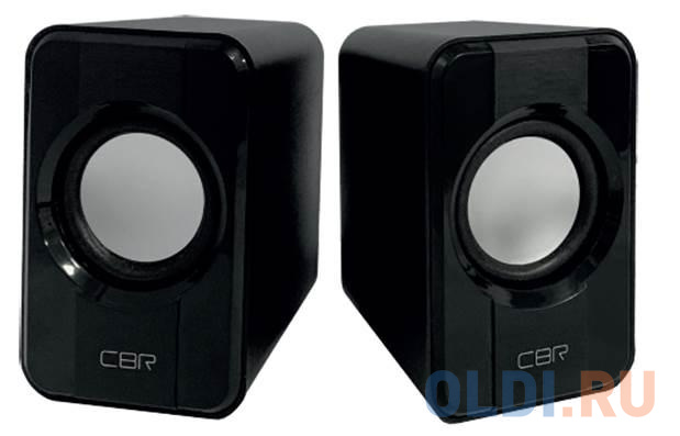 CBR CMS 336 Black, Акустическая система 2.0, питание USB, 2х3 Вт (6 Вт RMS), материал корпуса пластик, 3.5 мм линейный стереовход, регул. громк., длин