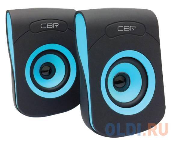 CBR CMS 366 Blue, Акустическая система 2.0, питание USB, 2х3 Вт (6 Вт RMS), материал корп. пластик, покрытие "софт-тач", 3.5 мм лин. стереов