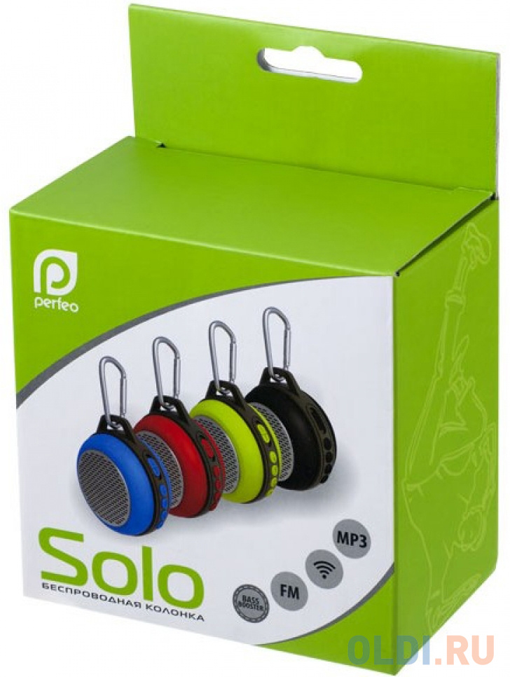 Портативная акустика Perfeo Solo 5Вт Bluetooth красный PF_5206 PF-BT-SOLO-RD PF_5206 - фото 2