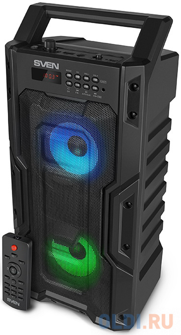 Колонка порт. Sven PS-435 черный 20W 2.0 BT/3.5Jack/USB 10м 2000mAh фото