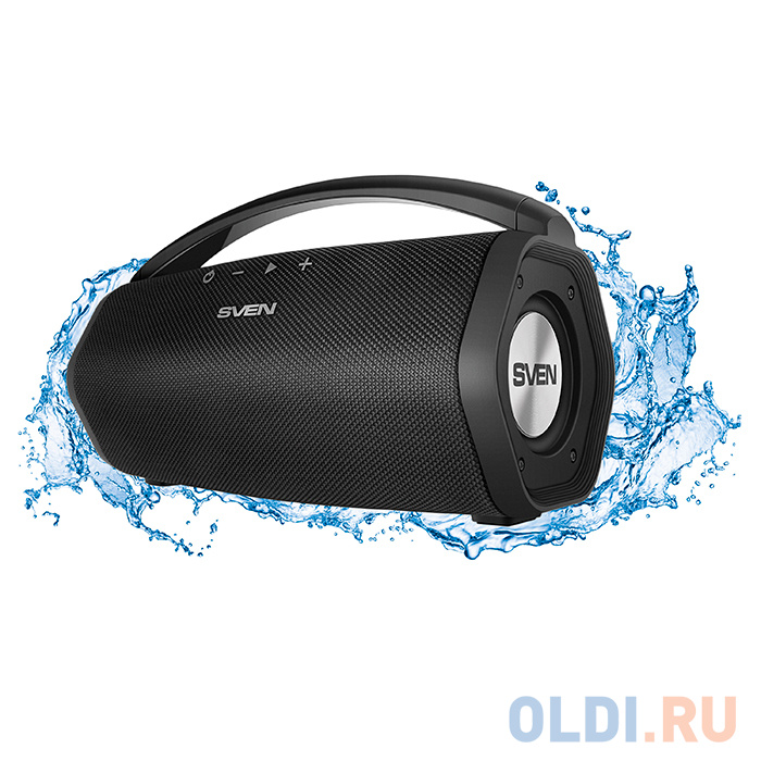 

АС SVEN PS-320, черный, акустическая система 2.0, мощность 2x7.5 Вт (RMS), Waterproof (IPx7), Bluetooth, встроенный аккумулятор