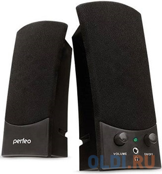 Колонки Perfeo Uno PF-210 2x3 Вт USB черный PF-4392