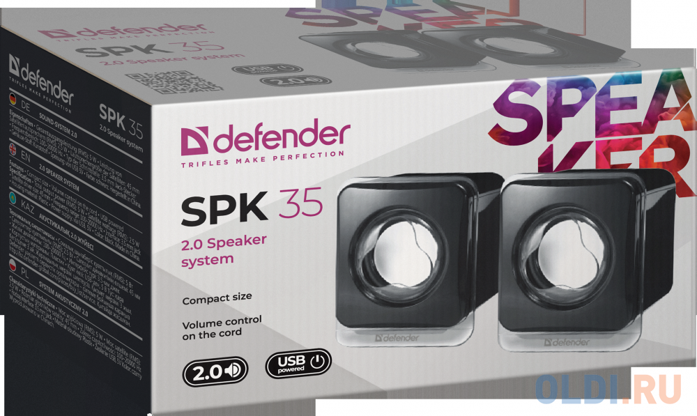 Колонки DEFENDER SPK 35 (2.0 ,5 Вт, питание от USB) фото