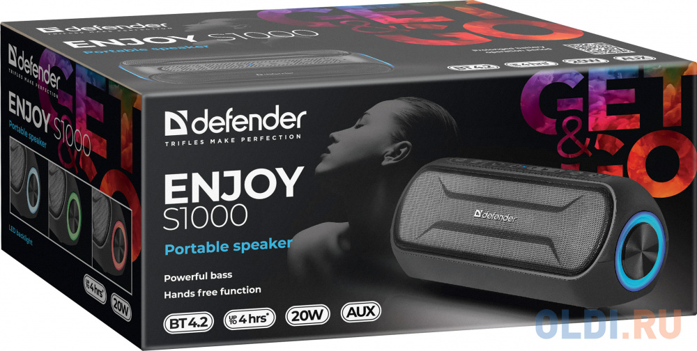 Колонки DEFENDER ENJOY S1000 black (20Вт, bluetooth) фото
