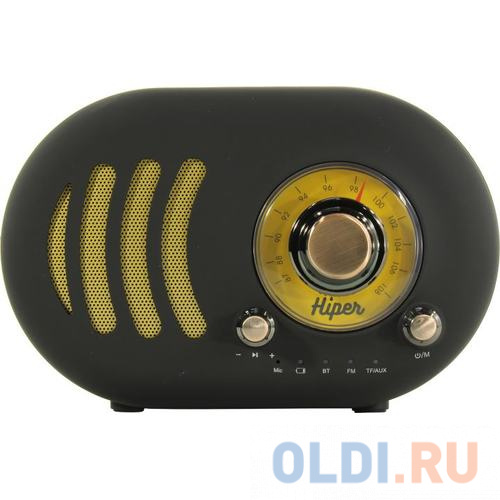 

Активная акустическая система HIPER RETRO S Black, H-OT4, 5 ВТ,60 Гц - 18 кГц,1800 мАч, BT 5,0,Hands-free,Micro-USB