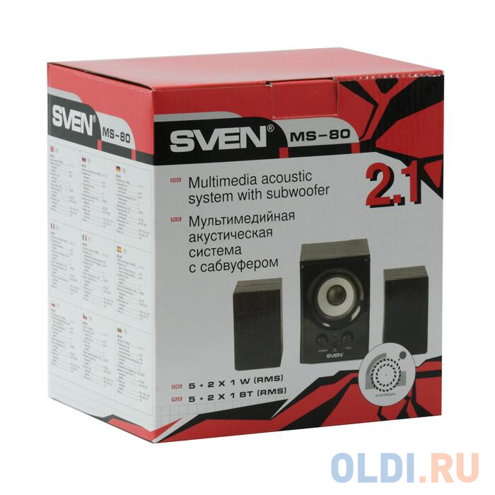 Колонки Sven MS-80  2.1  2х1+5Вт от OLDI
