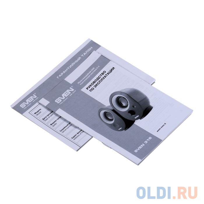 Колонки Sven 316, чёрный, USB, акустическая система 2.0, мощность 2х2 Вт(RMS) фото