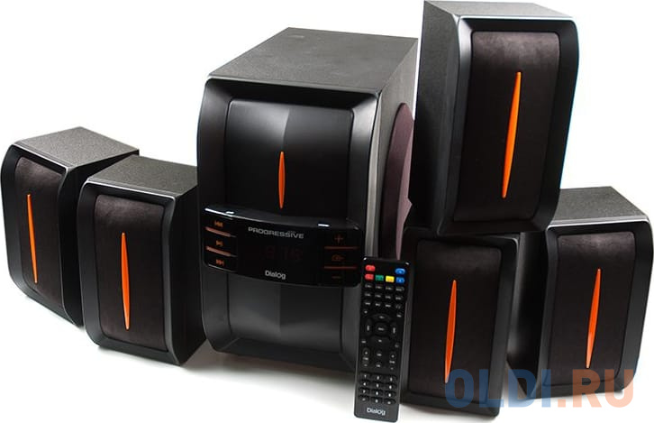 Колонки Dialog Progressive AP-540 BLACK - 5.1, 40W+5*12W RMS, USB+SD reader