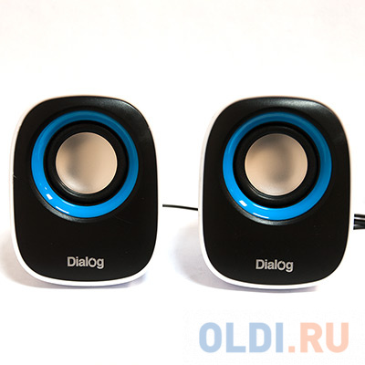 Колонки Dialog Colibri AC-06UP BLACK-WHITE - 2.0, 6W RMS, черно-белые, питание от USB