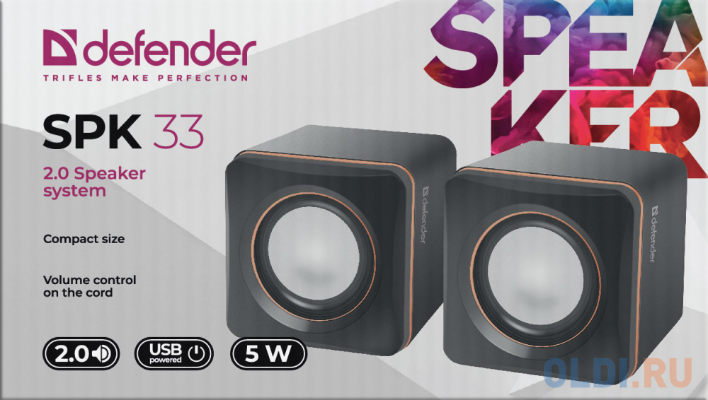 Колонки DEFENDER SPK 33 (2.0 ,5 Вт, питание от USB) фото