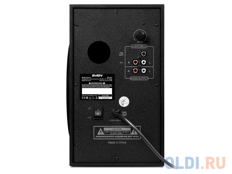 Колонки Sven MS-304 чёрные (RMS: 20 Вт + 2x10 Вт, FM, USB/SD, ПДУ, Bluetooth) SV-015602 - фото 3