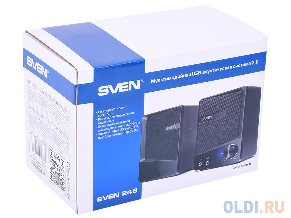 Колонки Sven 248,чёрный, USB, 2.0, мощность 2x3 Вт(RMS) SV-016333 - фото 6