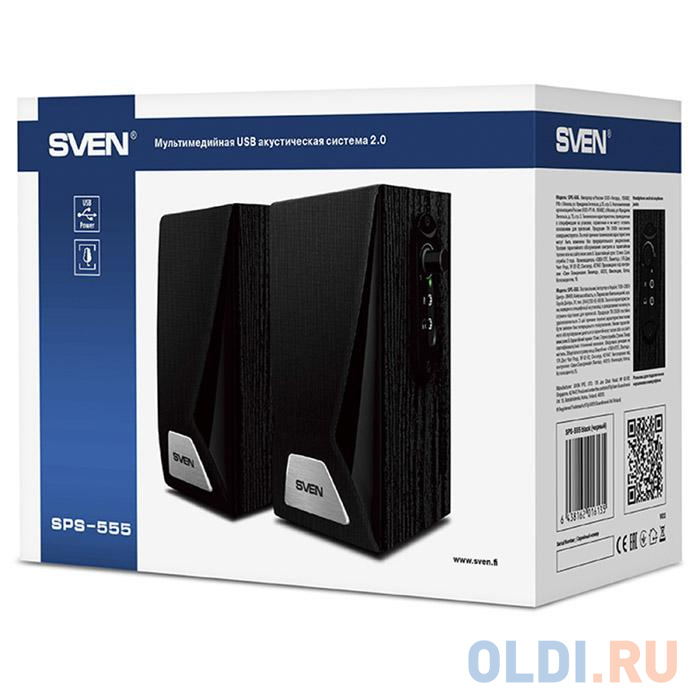 Колонки Sven SPS-555, чёрный,2.0, USB, мощность 2x3 Вт(RMS) - фото 7