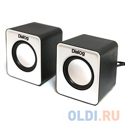 Колонки Dialog Colibri AC-02UP BLACK-WHITE - 2.0, 6W RMS, черно-белые, питание от USB от OLDI