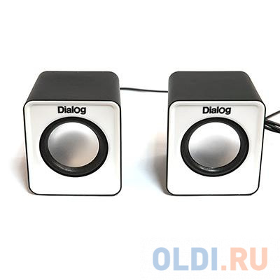Колонки Dialog Colibri AC-02UP BLACK-WHITE - 2.0, 6W RMS, черно-белые, питание от USB от OLDI