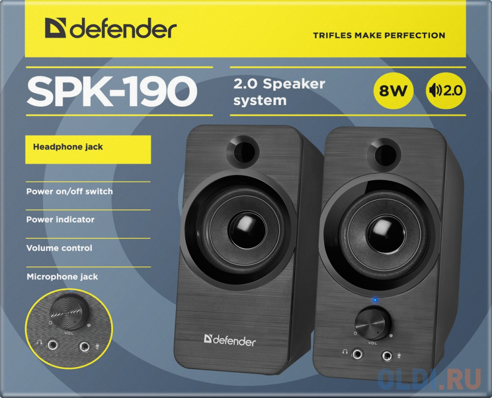Колонки DEFENDER SPK-190 черный, 8 Вт, питание от USB 65190 - фото 5