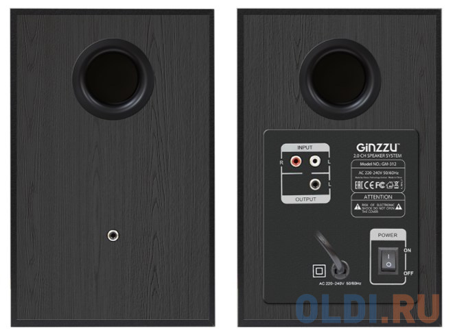 Ginzzu GM-312 GM-312, Акустическая система 2.0, 2x25W/BT/USB/SD/AUX/ДУ, цвет черный - фото 3
