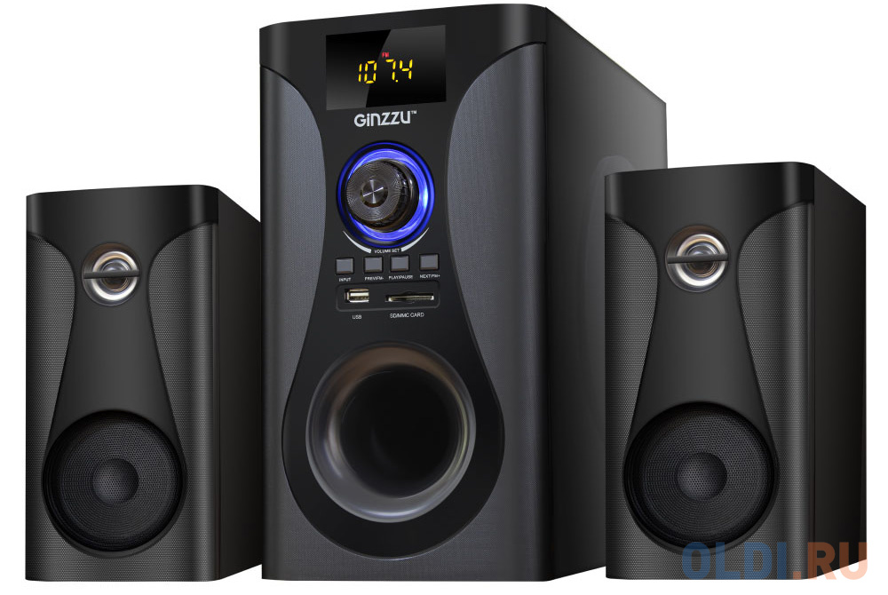 Акустическая система Ginzzu GM-425 2.1 60W/BT/USB/SD/FM/ДУ от OLDI