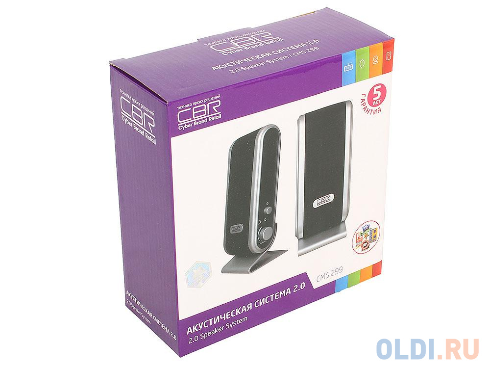 Колонки CBR CMS 299, Black-Silver, 3.0 W*2, USB от OLDI