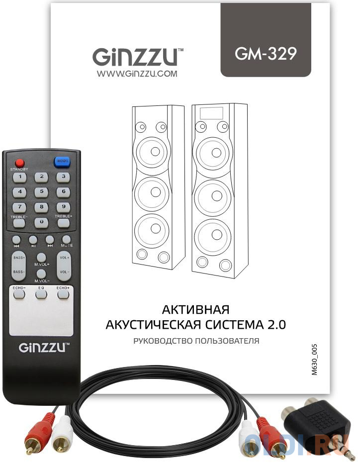Колонки 2.0 GINZZU GM-329 Черный фото