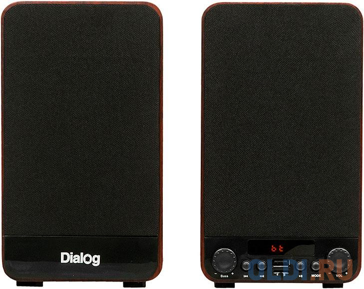 Dialog Jazz AJ-13 BROWN - акустические колонки 2.0, 2*15W RMS, Bluetooth, FM, USB+microSD reader колонки sven ms 304 чёрные rms 20 вт 2x10 вт fm usb sd пду bluetooth
